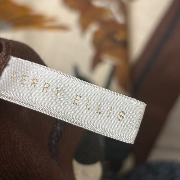 Vintage Perry Ellis Wool Scarf - Bird & Floral Botanical - Luxury Academic Core - Picture 8 of 16